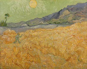 Wheatfield with Reaper, 1889 by Vincent van Gogh